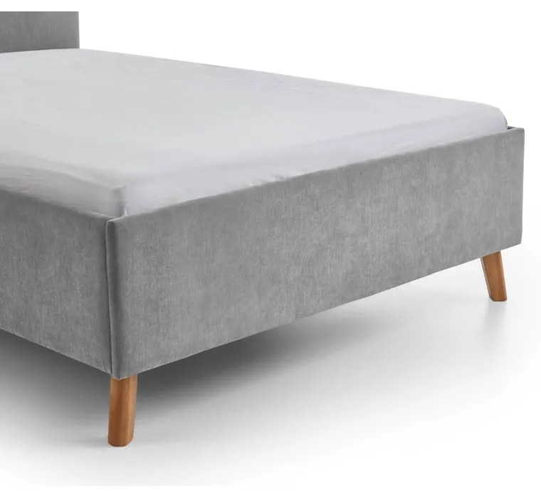 Letto matrimoniale imbottito grigio con rete inclusa 140x200 cm Piano – Meise Möbel