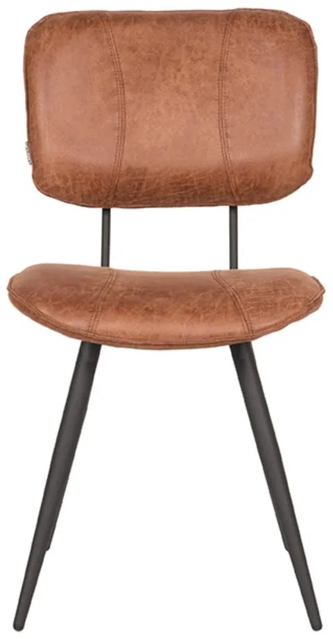 Set di 2 sedie da pranzo in pelle marrone cognac Fos - LABEL51