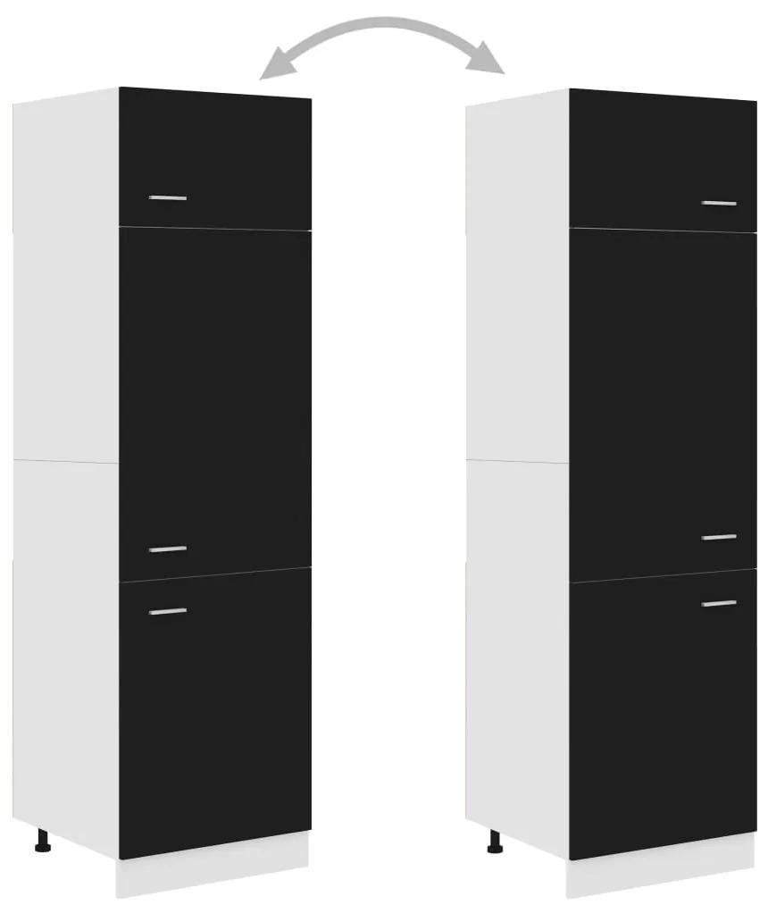 Armadio per frigo nero 60x57x207 cm in legno multistrato