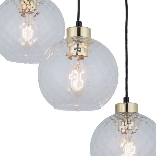 Lampadario LED a sospensione su cavo DEVON 3xE27/15W/230V nero/trasparente