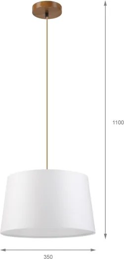 Lampada sospesa su cavo AIDA 1xE27/60W/230V Ø 35 cm rovere/marrone/bianco