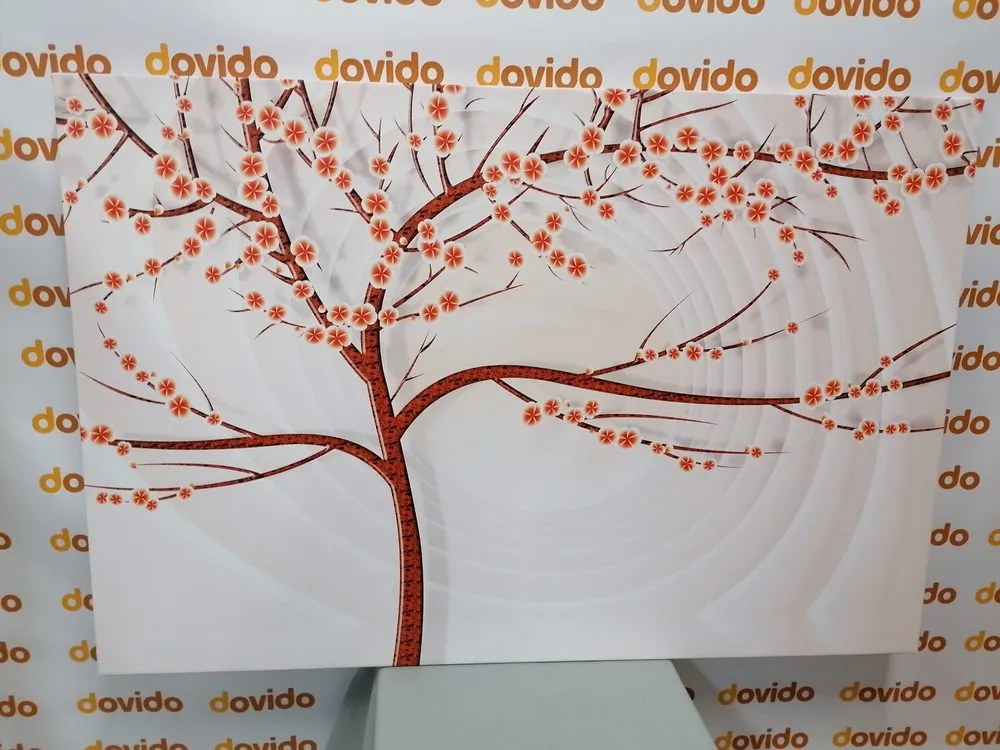 Quadro su tela – Albero moderno su sfondo astratto