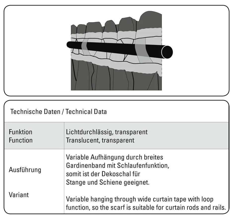 Tenda sottile bianca 140x245 cm Diamant Scherli – Sehlbach