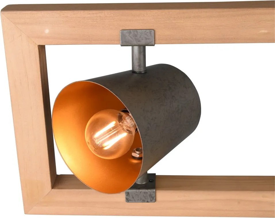 Lampadario in colore grigio-naturale Bell - Trio