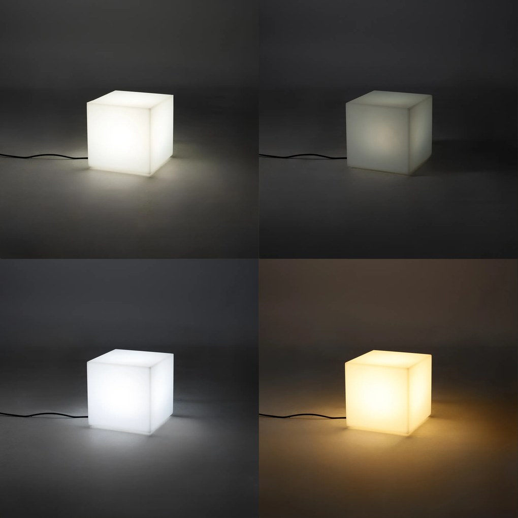 Lampada da esterno intelligente bianca quadrata 30 cm incl. LED A60 IP44 - Nura