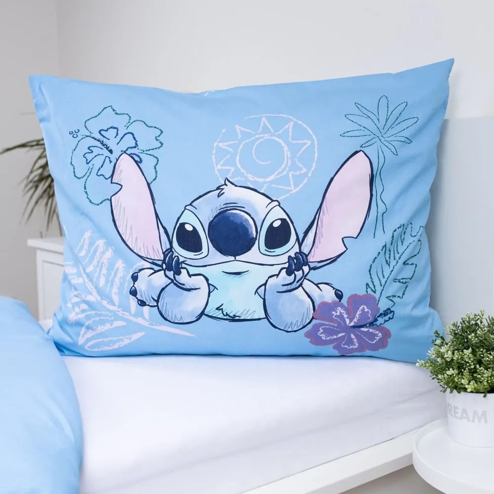 Set copripiumino e federa da bambini blu in cotone per letto singolo 140x200 cm Lilo and Stitch "Wave" – Jerry Fabrics
