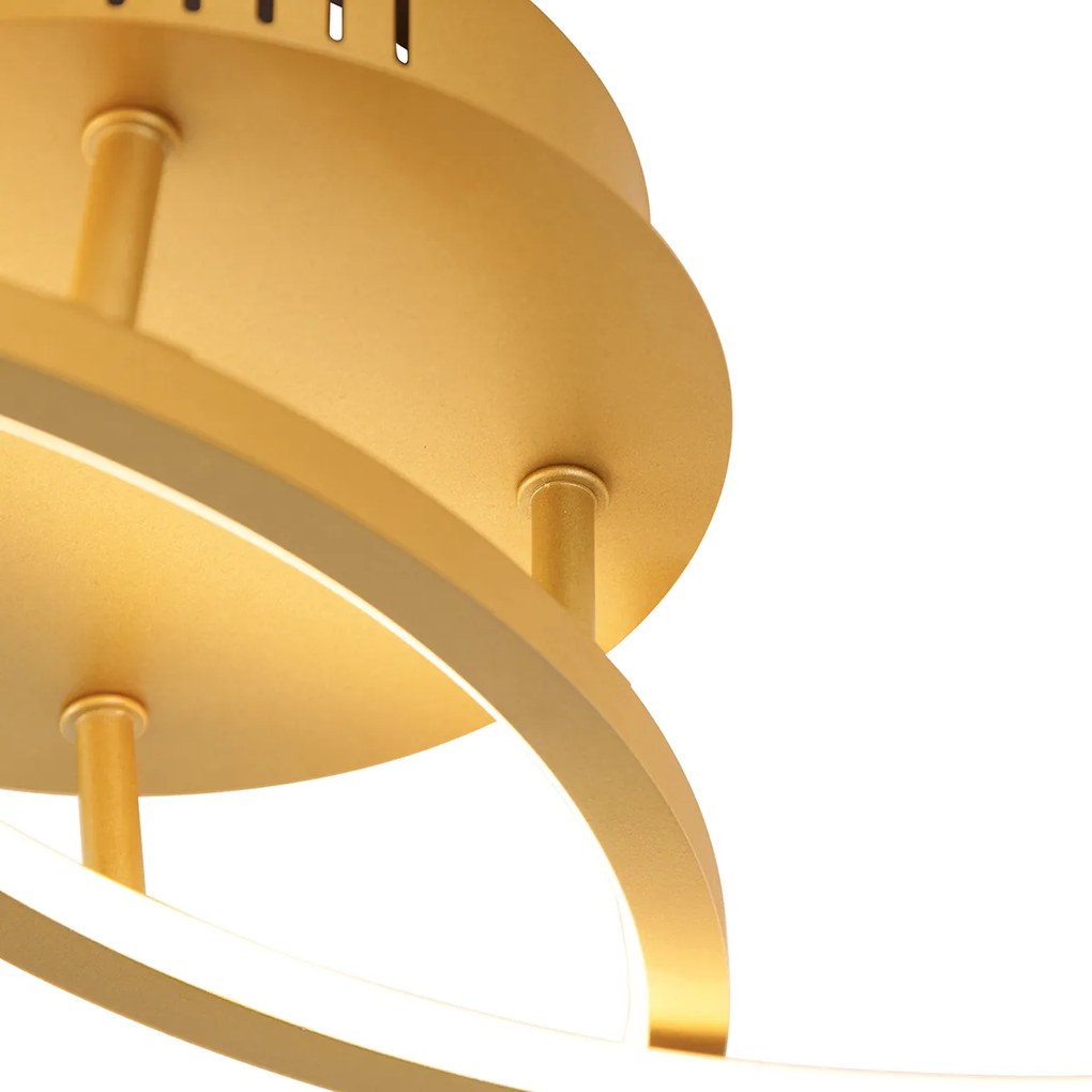 Plafoniera oro 78 cm con LED dimmerabile a 3 livelli - Rowin