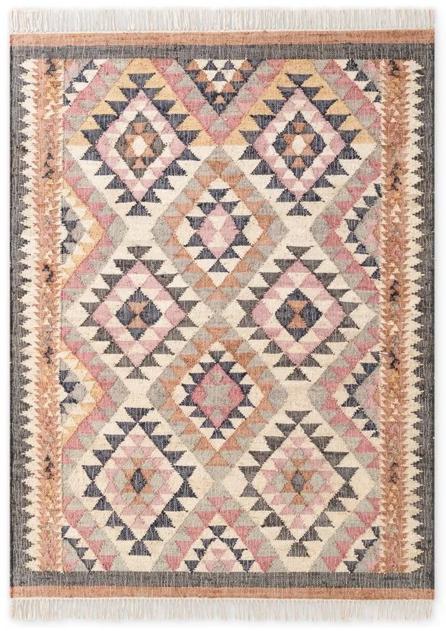 Tappeto grigio in iuta tessuto a mano 160x230 cm Roya Parsa – Elle Decoration