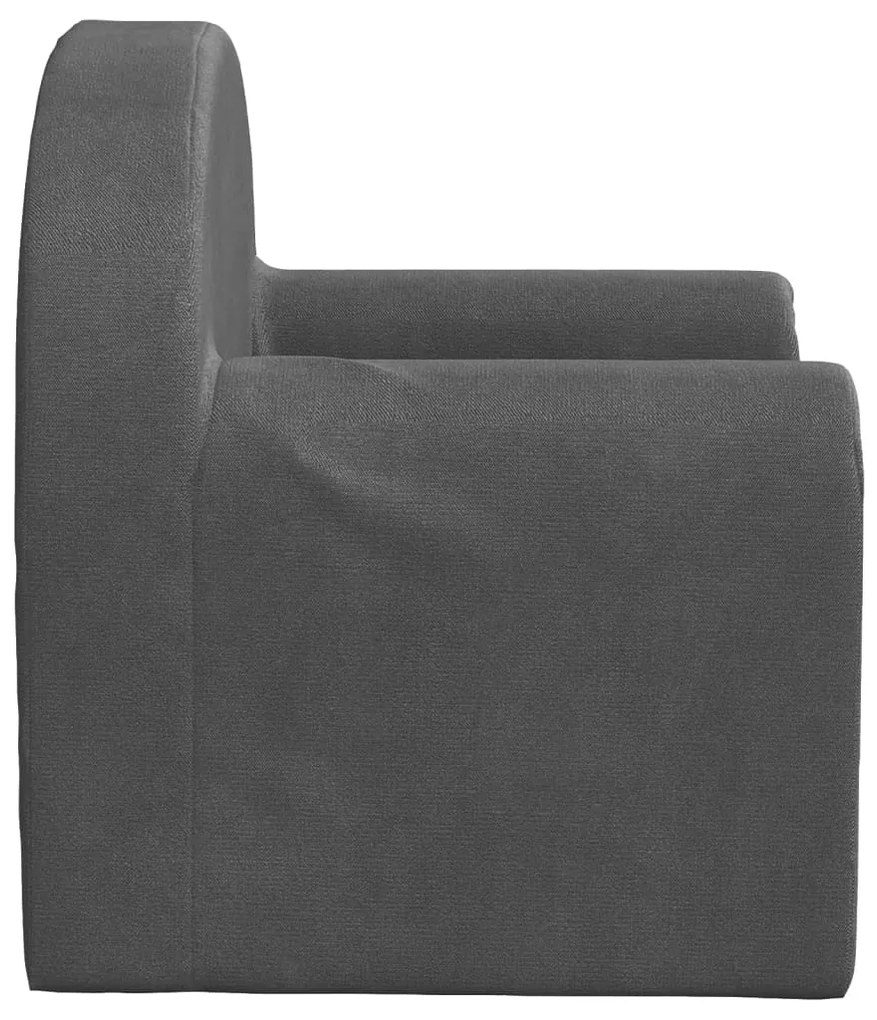 Divano letto per bambini antracite in morbido peluche