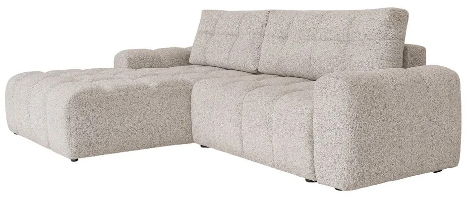 Divano angolare componibile beige allungabile/con contenitore (con penisola a sinistra) Lulu – Miuform