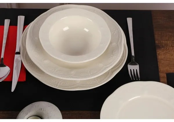 Set da tavola 24 pezzi, bianco/porcellana