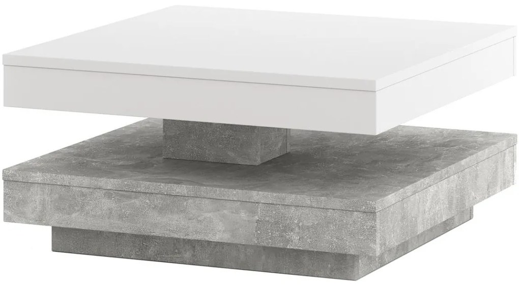 Tavolino da salotto TIMO bianco/grigio effetto cemento