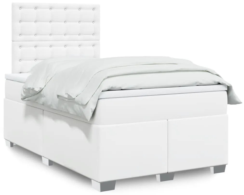 Giroletto A Molle Con Materasso Bianco 120x200 Cm İn Similpelle /