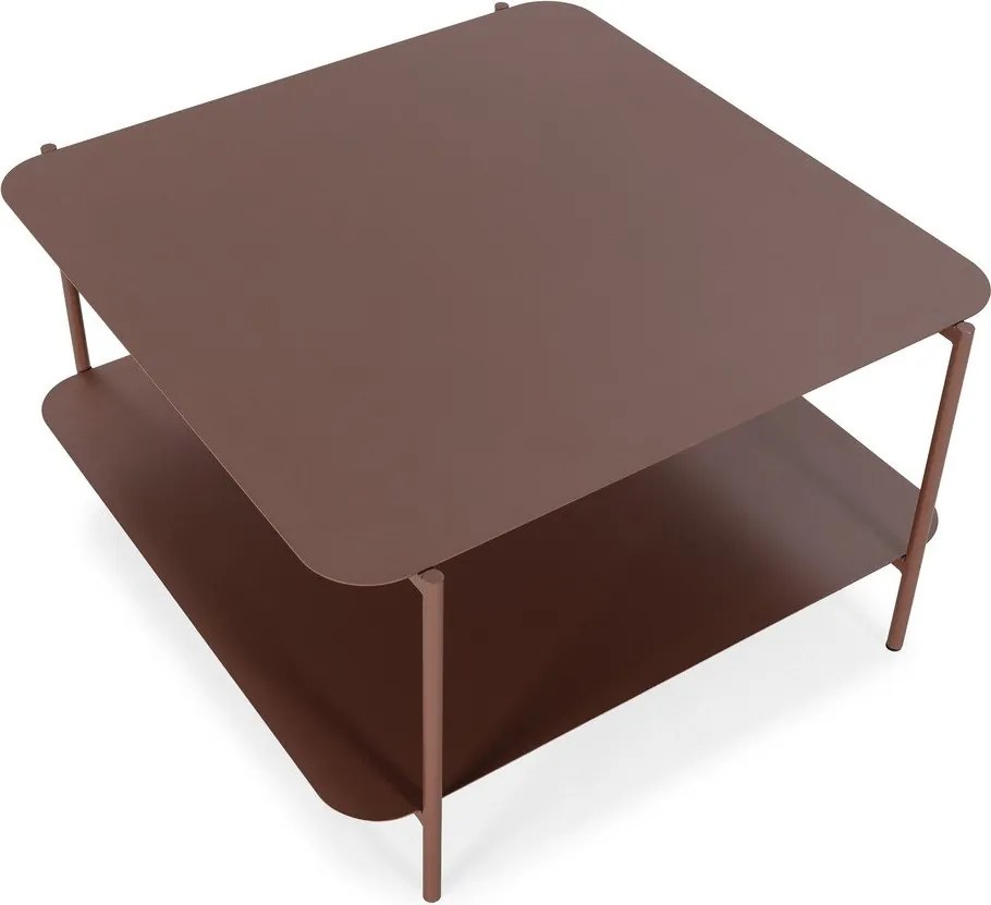 Tavolino da salotto color terracotta in metallo 70x73 cm Beatrix – MOME