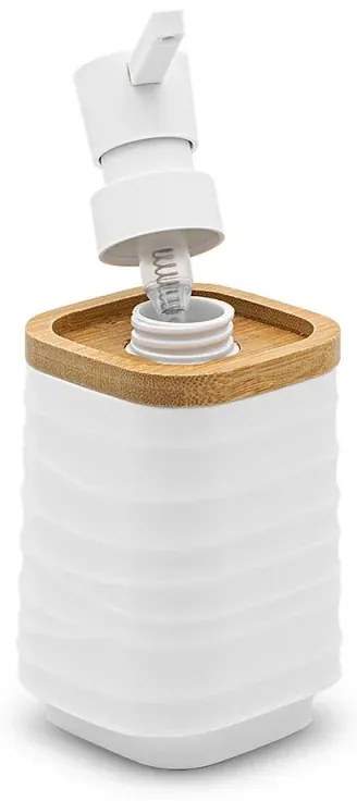 Set accessori bagno dispenser e portaspazzolini d'appoggio in abs bianco Wave