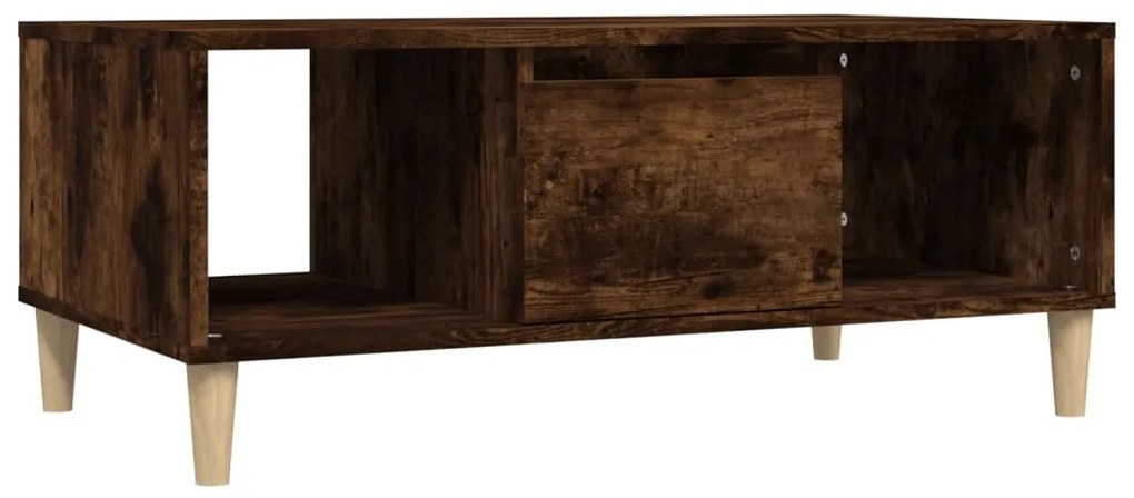 Tavolino da salotto rovere fumo 90x50x36,5 cm legno multistrato