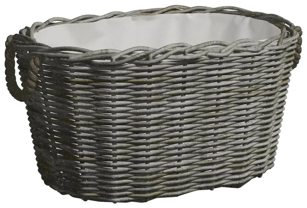Cesta Per Legna Con Maniglie 59x42x28 Cm Salice Grigia /