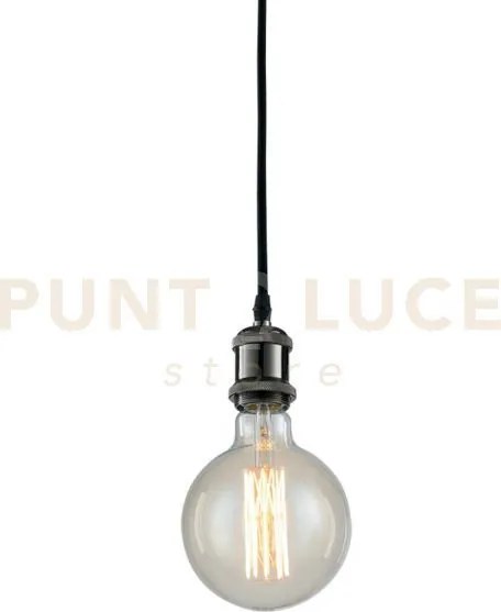 Lampadario a sospensione vintage nera 1 luce attacco e27 126cm