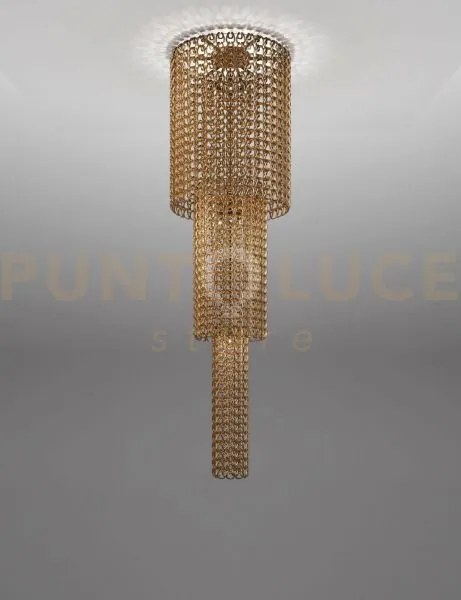 Giogali lampadadario a soffitto ca1 cristallo oro e bronzo opaco 10...