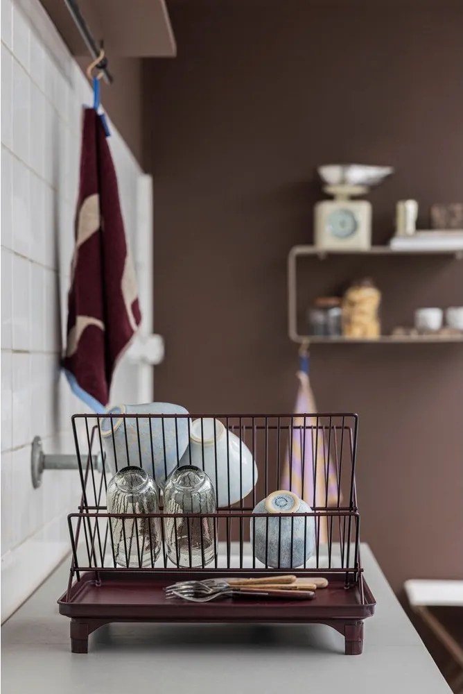 Scolapiatti a due piani burgundy 42x29 cm Dry-It – Mette Ditmer Denmark