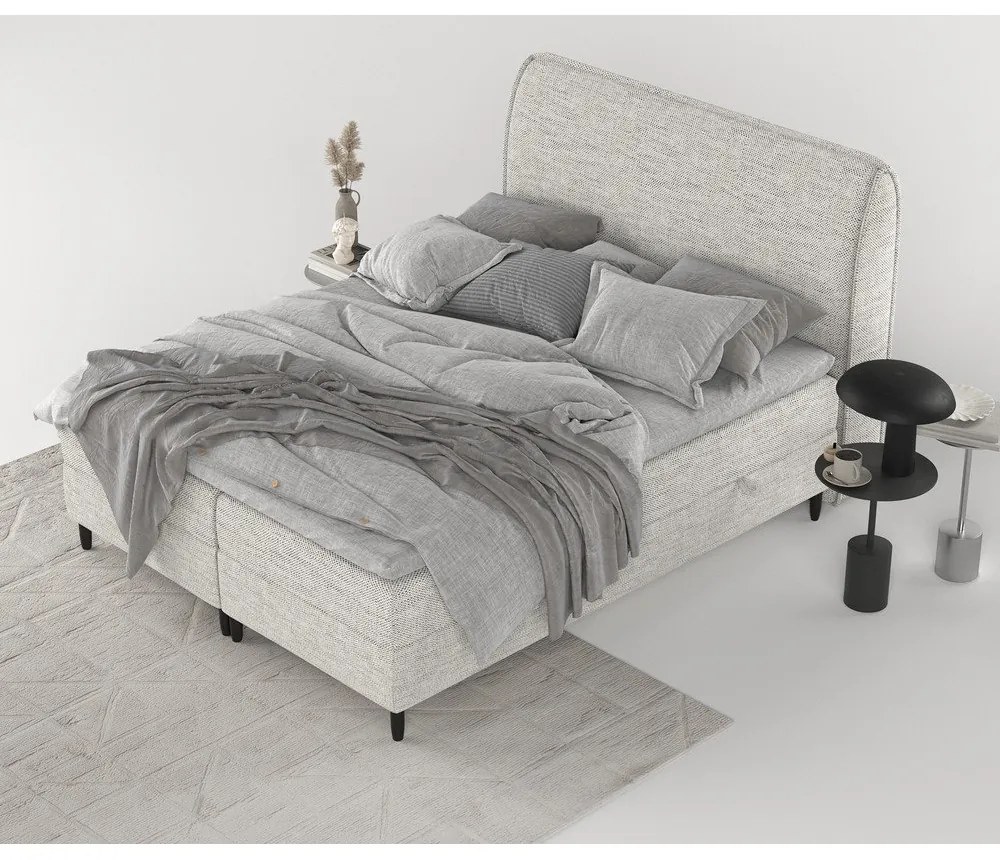 Letto boxspring grigio chiaro con contenitore 180x200 cm Melba - Maison de Rêve