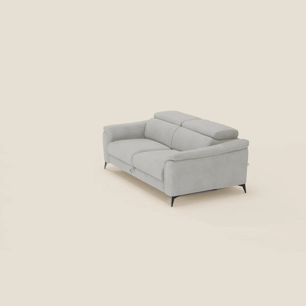 Arcos Divano 3 posti - piedini alti e poggiatesta reclinabili in microfibra impermeabile T11 grigio chiaro