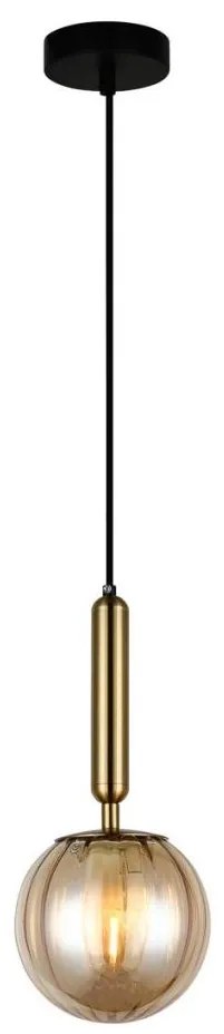 ITALUX PND-2324-1 BRO+AMB - Lampadario a sospensione con filo RAVENA 1xE27/5W/230V ottone