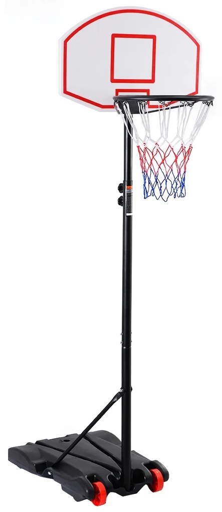 Costway Canestro da basket con ruote altezza regolabile Canestro portatile con supporto da esterno 1,79-2,08m