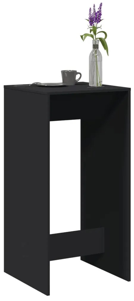 Tavolo Da Bar Nero 51x50x103,5 Cm İn Legno Multistrato /