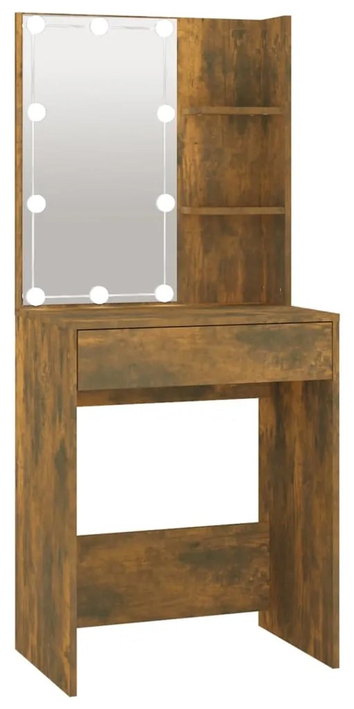 Toeletta con led rovere fumo 60x40x140 cm