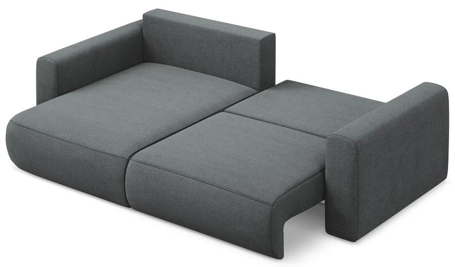 Divano angolare grigio scuro allungabile/con contenitore (con penisola a sinistra/con chaise lounge) Kapua – Makamii