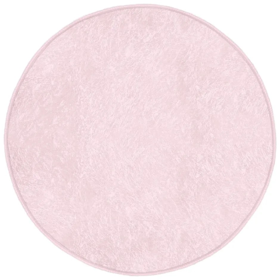 Tappeto rotondo lavabile rosa chiaro adatto per aspirapolvere robot ø 100 cm Comfort - Mila Home