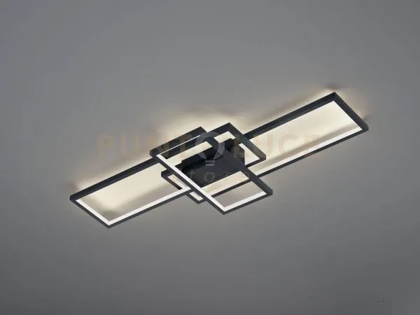 Thiago plafoniera led 36w 3000lm, 3000 - 6000k antracite 3 rettango...
