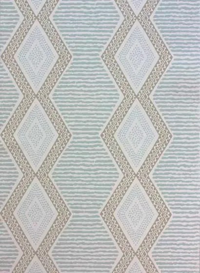 Steifentapete Belle Ile von Nina Campbell - Aqua/ Beige