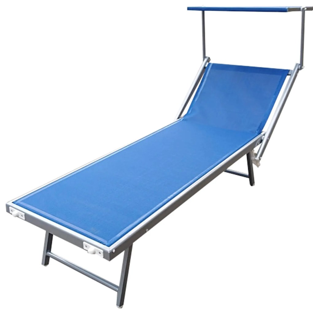 REMI - lettino mare prendisole pieghevole in alluminio con tettuccio