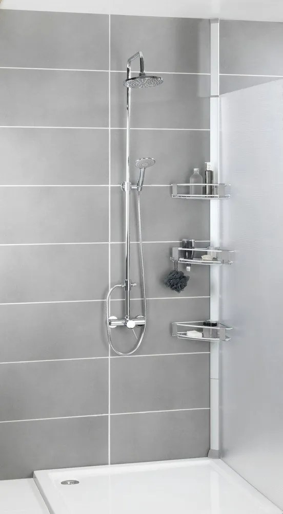 Mensola da bagno telescopica color argento opaco in alluminio Purio – Wenko