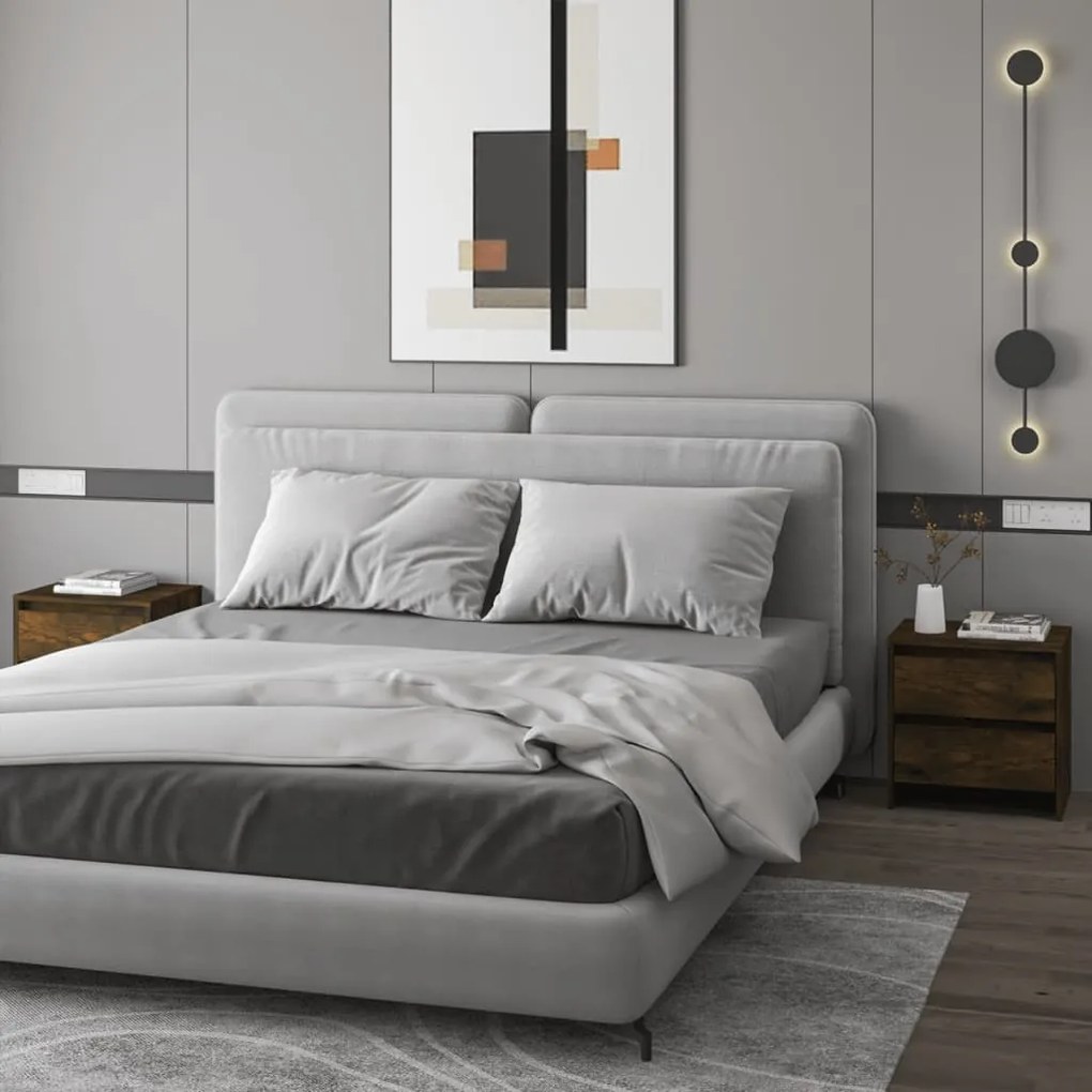 Comodini 2 Pz Rovere Fumo 45x34,5x44,5 Cm İn Truciolato /