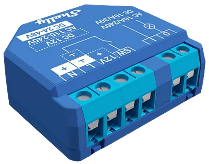 Shelly Plus 1 16A AC/DC Interruttore relè Smart 1 canale contatto pulito WiFi Bluetooth