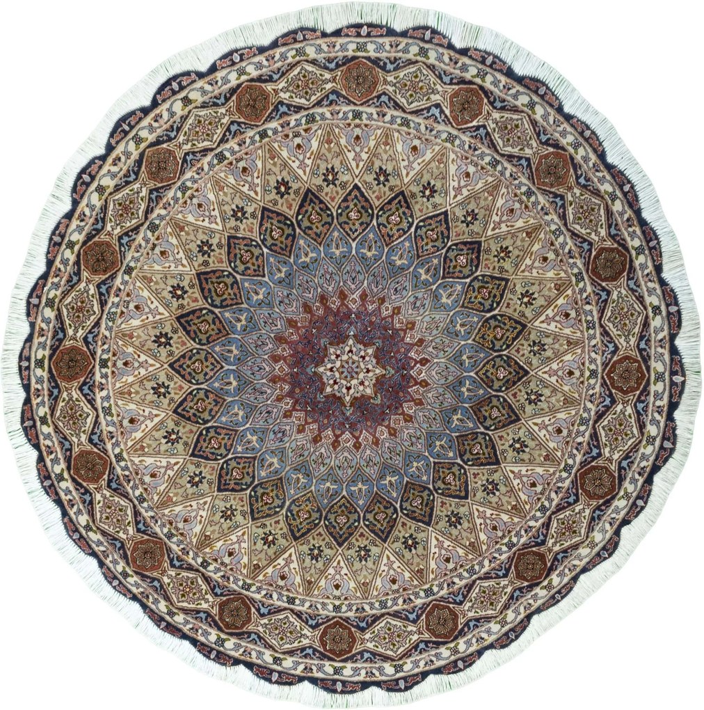 Tabriz Tappeto 150 x 150 (Iran) Annodato A Mano