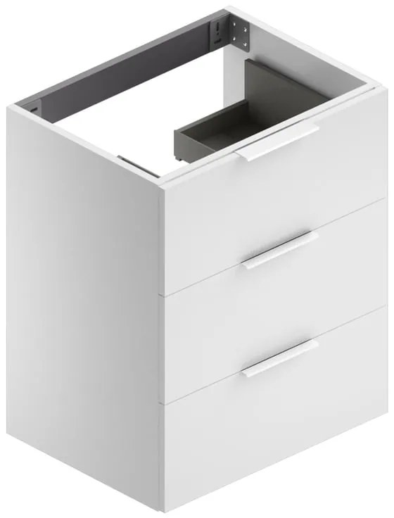 Mobile da bagno sospeso sotto lavabo L 60 x H 72 x P 45 cm bianco laccato opaco, 3 cassetti SENSEA Jnka