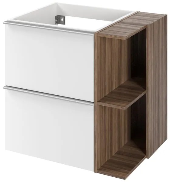 Mobile da bagno sotto lavabo SENSEA Modern bianco laminato opaco L 60 x H 55 x P 45 cm 2 cassetti, lavabo non incluso