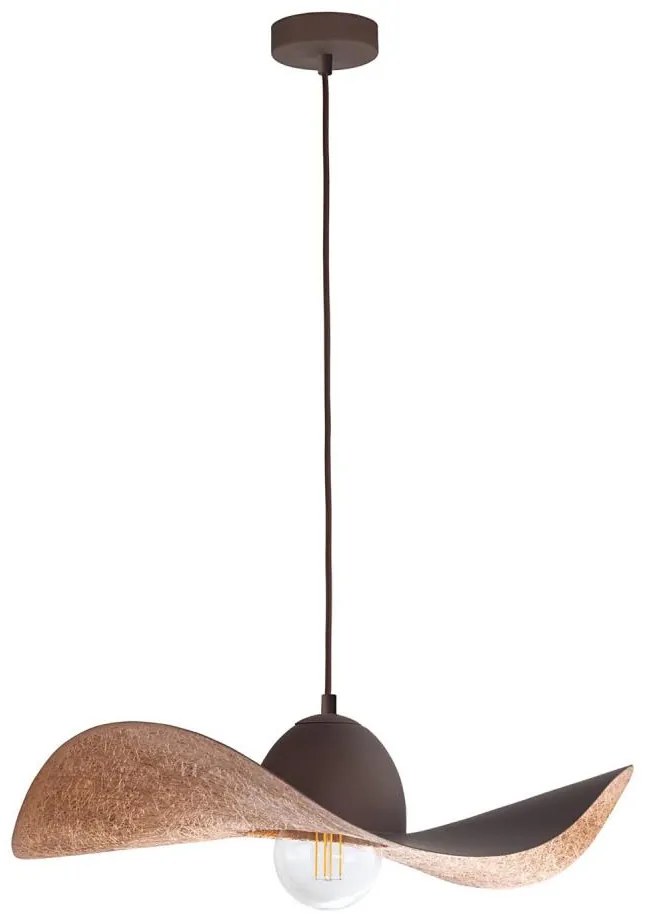 Lampadario a sospensione con filo KAPELLO 1xE27/60W/230V diametro 55 cm marrone/rame