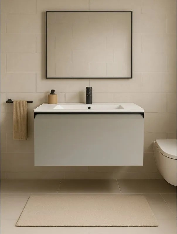 Mobile da bagno sospeso sotto lavabo Fusion L80 H40 P45 cm nocciola, 1 cassetto