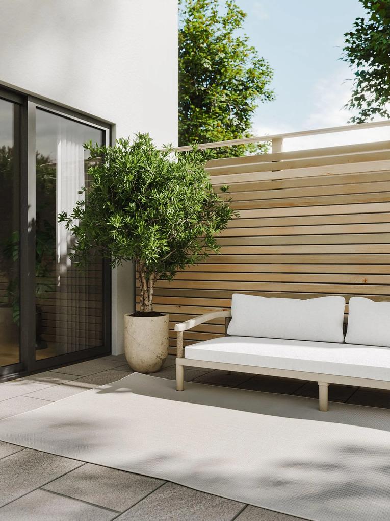 benuta Basic Tappeto per interno ed esterno Lou Bianco 140x200 cm - Tappeto outdoor per balcone, terrazzo e giardino