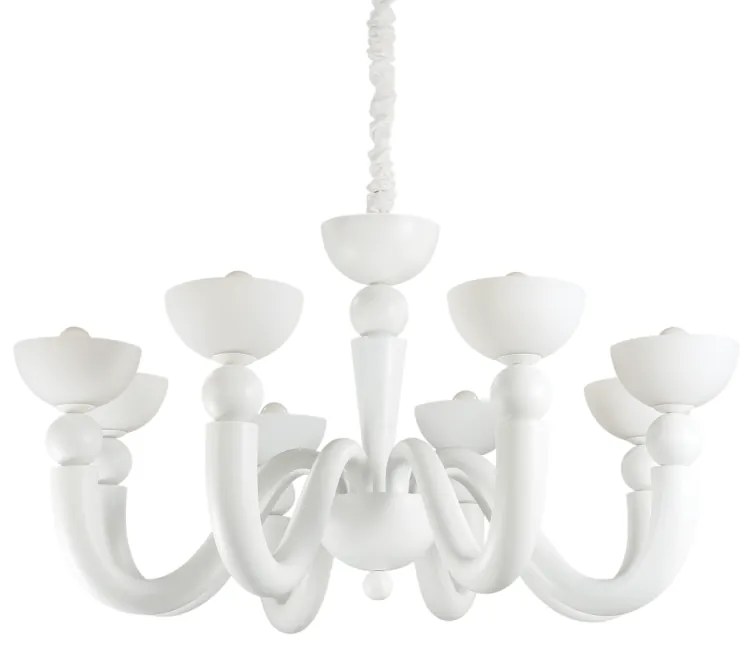 Lampadario a sospensione 8 luci bianco D 95,5 x H 49,5 cm