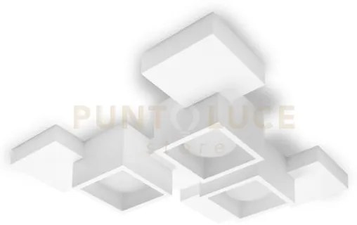 Side lampada da soffitto 3 luci cubo lm attacco gx53 in gesso bianco