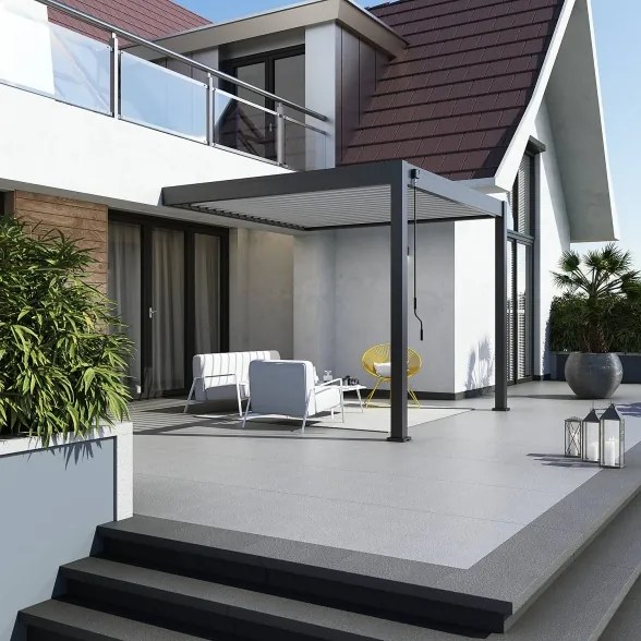 Pergola bioclimatica Ombréa addossata 3x3M in alluminio