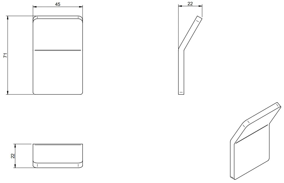 Treemme 5mm IT9011ISZZZZ gancio appendino portabiti inox satinato