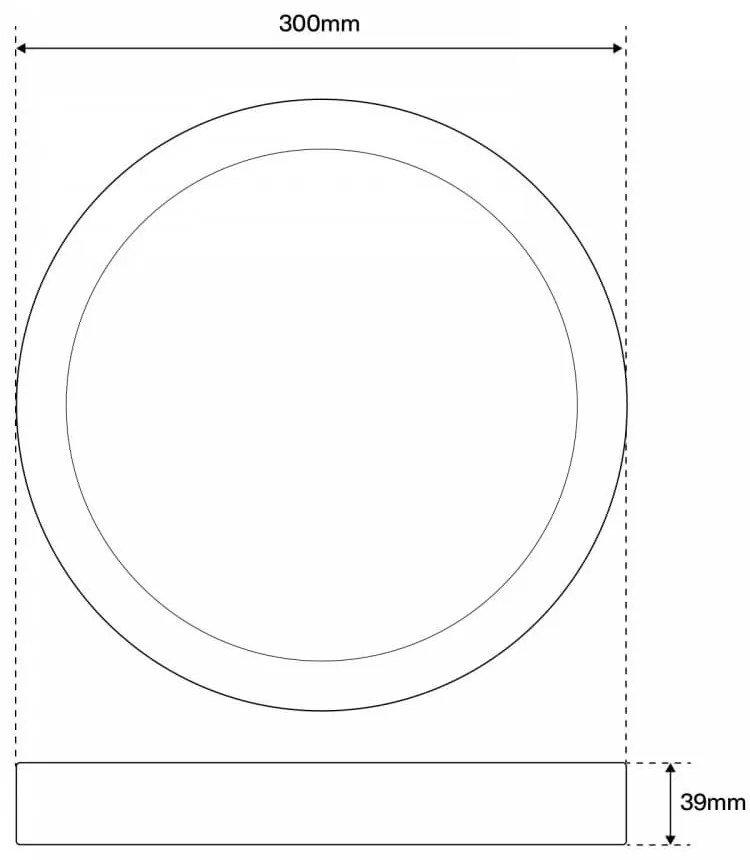 Plafoniera LED Rotonda 30W 3.000lm no Flickering Ø300mm Colore Bianco Freddo 6.000K