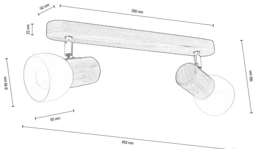 Spot-Light DO2225256 - Faretto da binario NEL 2xE27/15W/230V pino